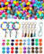 Perline in Silicone da 15 mm per Kit Creazione Portachiavi, 115 Pezzi per Portachiavi Fai da Te, Kit per Creazione Gioielli per Adulti, Perline Grandi per Bracciali