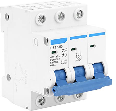 Dz47‑63 Disjoncteur de Protection contre les Fuites à la Terre 3P 32A 400v, Disjoncteurs Miniatures, Commutateur D'air, Cartes de Prototypage de Circuits Imprimés Thermiques