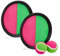 Relaxdays Juego Raqueta Infantil, 2 Pelotas y 2 Palas Adhesivas, Juguete Niños Piscina, Exterior, Playa, Rosa y Verde, 2 x 20,5 cm