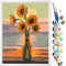 KEEMOSO Malen Nach Zahlen Erwachsene DIY Ölgemälde Leinwand Set mit 3 Pinsel und Acrylpigment für Frauen Home Deko- Strand Sonnenblume Ohne Rahmen 40 x 50 cm