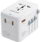 LENCENT Adaptador Viaje Internacional, GAN III 65W Adaptador Universal con 1 USB-A & 3 USB-C PD Carga Rápida, Adaptador Enchufe para iPhone, Samsung, Portátiles, Tipo A/C/G/I (USA/UK/EU/AUS), Blanco
