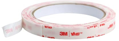 3M Cinta VHB [25 mil/uso general] (4930): 1/2 in. x 15 ft. (Blanco)