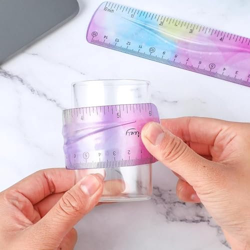 Flexibles Lineal, 15 cm, bruchsicher, gerade Kante, weiches biegbares Lineal für Schule, Klassenzimmer, Büro, Bildung und Handwerk, 2 Stück