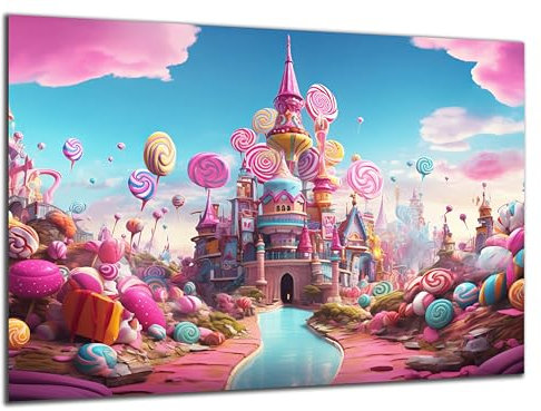 Munera Design - Bild 56x84 - Märchen Prinzessin buntes Schloß - Wand-Bilder Kinder-Zimmer