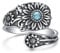 Flyow Gänseblümchen Löffel Ring für Damen – Sterling Silber Vintage Oxidierte Daumen Ringe Viktorianischer Türkis Schmuck – Boho Einstellbare Offene Statement Ringe Schmuck Geschenke (54 (17.3))