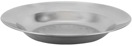 Qcwwy Assiette Ronde, Assiette Creuse, Assiette en Acier Inoxydable Robuste, Assiette épaisse Adaptée au Restaurant et au Camping en Plein Air (S 65x19x5cm)