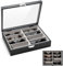 ProCase 8 Slots Sonnenbrillen Aufbewahrungsbox，Holzetui für Brillen Brillenkoffer Sonnenbrillen Präsentation Showcase Brillenbox zur Aufbewahrung Brillenständer für mehrere Brillen - Schwarz