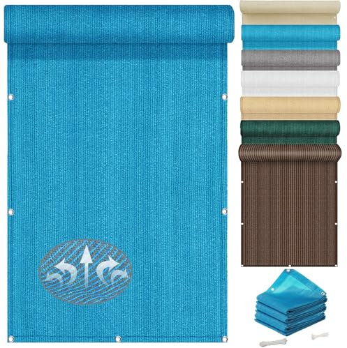 Tenda a Vela Rettangolare 2 x 3 m in HDPE 185 G/M² Traspirante Vele Ombreggianti Rettangolare con Fune per Terrazza Piscina Campeggio, Blu Cielo