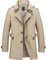 Gsice Trench-coat court pour homme à simple boutonnage léger en coton coupe-vent, kaki, XL