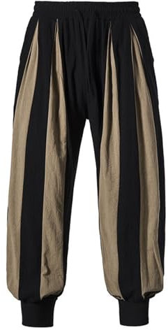 Generisch Freizeithose Herren, Sommer Mode Trend Baumwolle Leinen Hosen Farbe Matching Casual Leggings Trainingshose Joggpants Für Set Menwyx Kleidung Nkd Jogginghose (XXL, Kaffee)