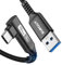 SUNGUY Câble USB C 90 Coudé, 0.5M 10Gbps USB 3.1 Gen 2 Câble USB vers USB C, Type C Charge Rapide Compatible avec Android Auto, Galaxy S22, SSD, Huawei P30/P20, Xiaomi-Noir
