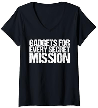 Mujer Gadgets for Every Secret Mission Shirt Spy Gear Agent Camiseta Cuello V
