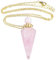 KYEYGWO Perfume Bottle Necklace Essential Oil Diffuser Pendant Men Women Jewellery Necklace Crystal Stone Amulet Crystal Point Gemstone Pendant, Rose Quartz