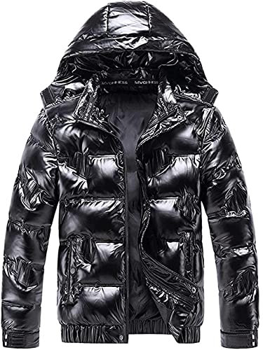 Generisch Black Friday Angebote 2024 AB Wann Winterjacke Herren Warm Winter Daunenmantel Reflektierend Wintermantel Reißverschluss Steppjacke mit Kapuze Leichte Langarm Daunenjacke Outdoor Einfarbig
