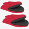1 Pair Short Oven Mitts, Silicone Heat Resistant Kitchen Mini Oven Mitts High Heat Resistant 500℉, Non-Slip Grip Surfaces and Hanging Loop Gloves for BBQ, Baking, Cooking and Grilling (Red)