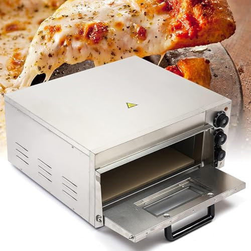 Hlixzoy Electric Pizza Oven, Commercial Large Capacity Pizza Oven Egg Tart Baking Home, Stainless Steel Pizza Oven