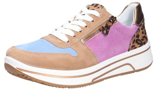 ara Damen Sapporo Sneaker, Biscuit,Azzuro,Natur,Orchidee,Whisky, 38.5 EU Weit