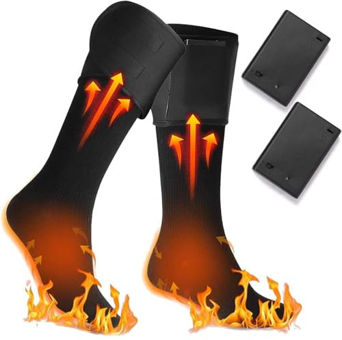 Heated Socks, Electric Heated Socks for Men Women, Electric Heating Socks Winter Foot Warmers Thermal socks for Outdoor Sports Cycling Ski Camping Hiking Snowboarding Hunting (Without Battery)