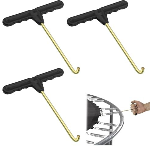 Watlikeup Trampoline Springs Tool Puller Hook,3PCS Trampoline Spring Tool,Trampoline Peg Puller with Plastic Handle,Trampoline Spring Pull Tool Kit for Jumping Trampoline Spring Installation