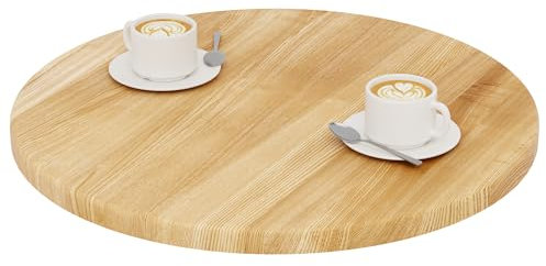 LAMO Manufaktur Tischplatte rund 60 cm aus Naturholz | Holzplatte für Couchtisch, Stehtisch, Bartisch | Stärke: 28 mm | Farbe: Rustikal