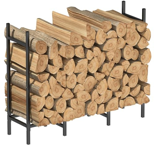 HyDsen Kaminholzregal Metall,120x25x80CM Garten Kaminholzunterstand,Stabiles Metallholzregal,Kaminholzständer,Kaminholzlagerregal,Wetterfest und Langlebig,Metallholzregal für Drinnen und Draußen