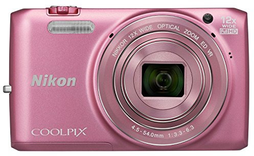 Nikon Coolpix S6800 Compact Digital Camera - Pink (16.0MP, 12x Optical Zoom) 3.0 inch LCD with Wi-Fi (Renewed)