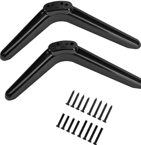 Universal TV Stand Legs TV Base Pedestal Feet Stand Mount with Screws Non-Slip Design Quick Assembly Plasma Flat Screen Replacement for Most Table Desk 32 40 49 50 55 Inch TCL