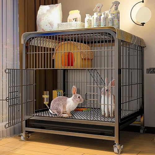 Indoor Kaninchenstall Hasenkäfig Eisenkonstruktion Einfache Montage für kleine Haustiere