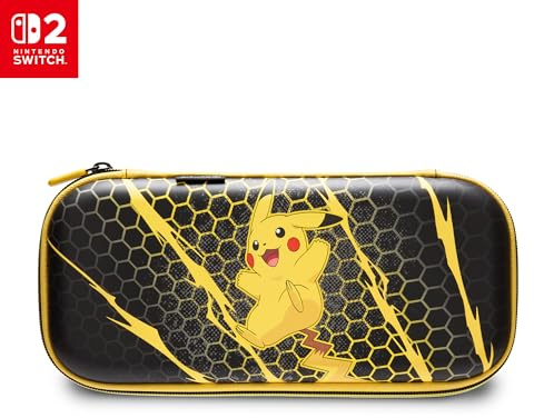 PowerA Slim Case for Nintendo Switch 2 - Pokémon Pikachu Storm, Officially Licensed, Protective Case, Holds 10 Game Cards, Padded Screen Protector, Built-in Play Stand
