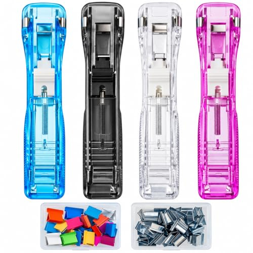 Tacker Ohne Klammern Set, 6-Teiliges Set, Inklusive 4 Tacker und 100 Clips