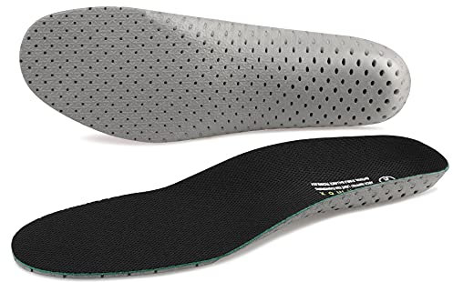 Knixmax Komfort Sport Einlegesohlen mit Atmungsaktiv & Stoßdämpfung für Alltag und Beruf - Sporteinlagen für Wandern, Laufen, Fitness Schwarz 46EU