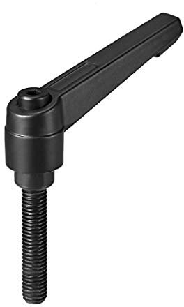 sourcing map M8 x 40mm Handle Adjustable Clamping Lever Thread Push Button Ratchet Male Threaded Stud Knobs Quick Release Screw Handles Bolts with Locking Lever Black