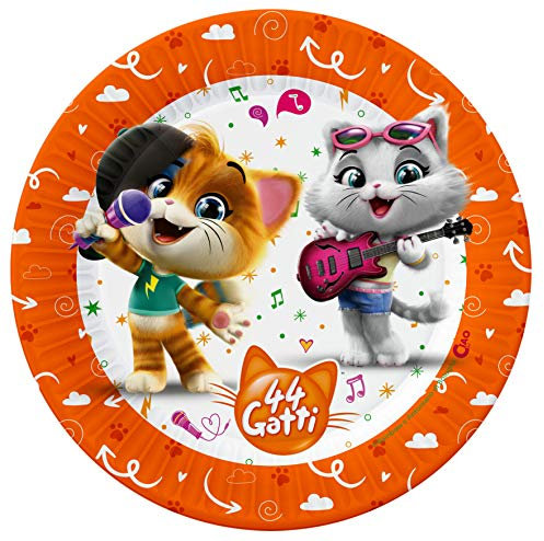 Piatti carta 44 Gatti (Ø20cm), 8 pezzi