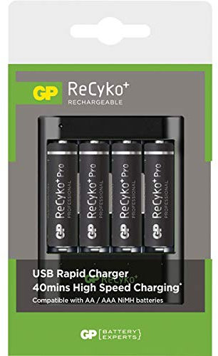 GP GPRHOU421002 PowerBank Charger U421 with 4 ReCyko+ Pro AA