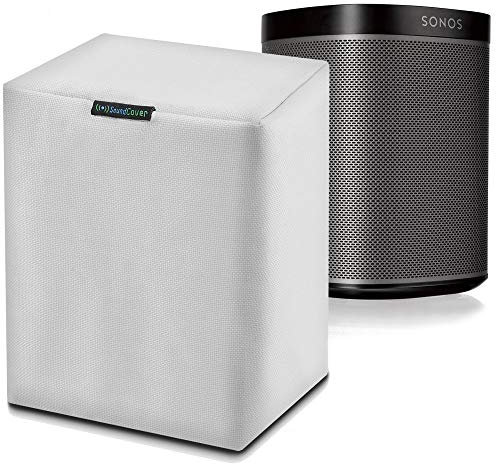 Sonos Lautsprecherabdeckung für Sonos Play:1, One & One SL-Lautsprecher, wasserdicht, robust, Staub-, Wasser- und UV-Schutz, passend für Wandlautsprecher, Weiß