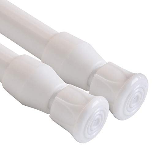 QILERR Piccole aste di tensione, da 40 a 71 cm, confezione da 2, aste di estensione regolabili per tende, per armadi, finestre, cucina, bagno, armadio, armadio (bianco)