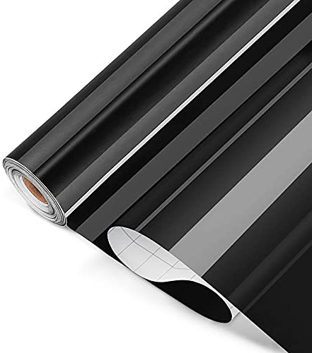 ZJTAPE Rotolo di Vinile Olografico Nero - 30,5 x 500 cm, Permanente Lucido, per Progetti di Artigianato, Decorazione di Feste, Adesivi, Adesivi per Auto
