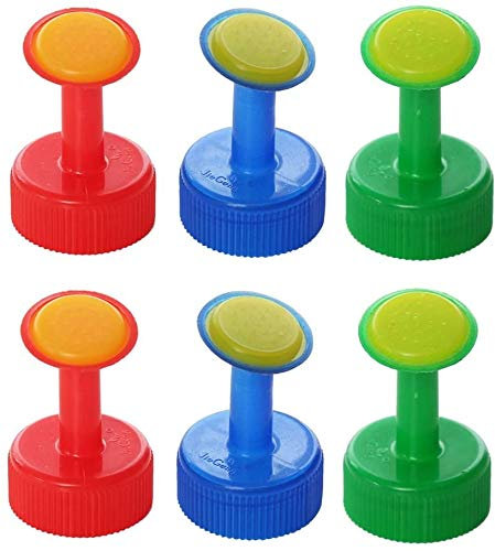 ASSDITED Lot de 6 mini arrosoirs pour bouteilles en plastique avec tête de rose pour bouteilles de 30 mm