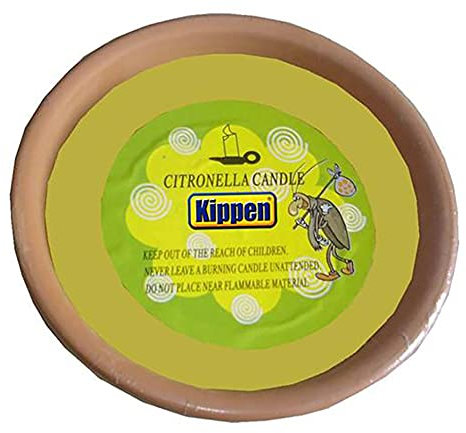 Kippen Fiaccola Profumata alla Citronella in coccio di Terracotta, 20x6 cm