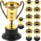 Gold Pokale Trophäen für Kinder: 12 Stück Gold Kunststoff Trophy Cups Mini Kunststoff Trophäen für Kindergeburtstag, Schulspiele & Feiern - Mitgebsel & Preis 8,5 x 4,6 cm