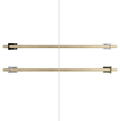 Natural Goods Berlin Hakenleiste GARD KNIC hängend | Küchenreling Pfannenhalter Garderobenstange Gardinenstange stabil | Wandgarderobe Handtuchhalter Wandmontage | (80cm Rundstab, Schwarz)