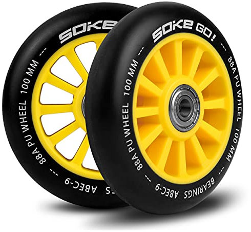 SOKE Scooter Räder 1679, 5x12x12cm, Zwei Stück, Langlebig, für Kinder, Jugendliche, Erwachsene, Profis | Kickscooter Scooter Wheels Suitable for Razor/Cox/Albott and Most Freestyle Scooters