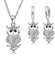 ZHUDJ 925 Sterling Silber Damen Schmuck Sets Eulen Halskette Ohrring Schmuck