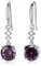 Ohrringe Silber 925 Hängend Silberohrringe 925 Damen Amethyst Zirkonia Geburtsstein Geburtstag Geschenk