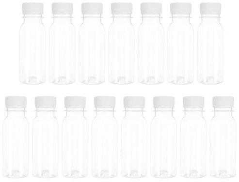 15pezzi Bottiglie Trasparenti Per Bevande Da Plastica Pet Per Succo Latte Contenitori Riutilizzabili Per Conservazione E Immagazzinamento