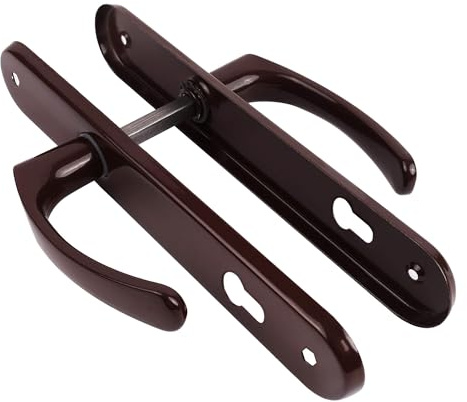 Bauster® Türdrücker 72/90 mm Ausführung PZ/BB/WC Türgriff Türbeschlag Türklinke Drückergarnitur Langschild Türdrückergarnitur, Innentür Außentür Handgriff Torbeschlag (Ausführung PZ, Braun, 72 mm)