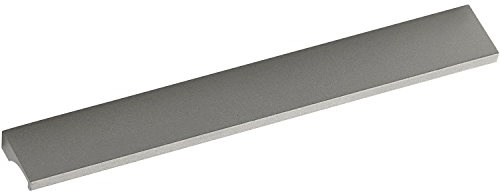 OBF AL 1525 0128 Grimme Möbelgriff Aine Griffleiste, flacher Küchengriff Breite 149 mm Aluminium nickel matt lackiert, Silber, Lochabstand 128 mm