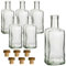 gouveo 6er Set Glasflaschen 500 ml Apotheker eckig mit Korken (HGK) - Flasche 0,5 l zum Befüllen und Verschenken - Leere Flasche für Gin, Likör, Schnaps, Öl, Essig (AFET500HGK)