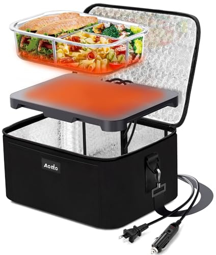 Aotto Electric Lunch Box 12V/24V/110V 3 in 1 Portable Oven and Food Warmer Heated Lunch Box for Adults Cooking Reheating Meal Storage