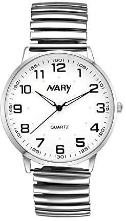 JewelryWe Uhren Herren Analog Quarz 30 wasserdichte Armbanduhr Klassisch Einfach Elastisch Legierung Armband Geschäfts Beiläufige Uhr Herrenuhr mit Digital Zifferblatt Silber